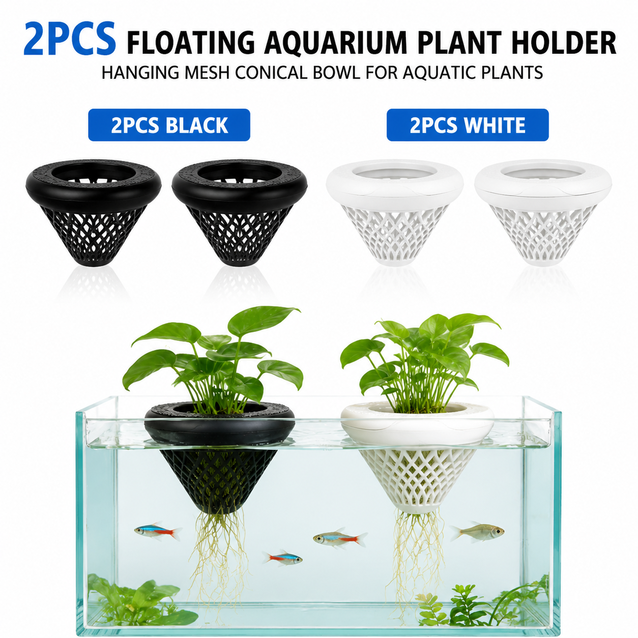 2PCS Floating Aquarium Plant H - огляд і ціна Aquarium Fish Pot