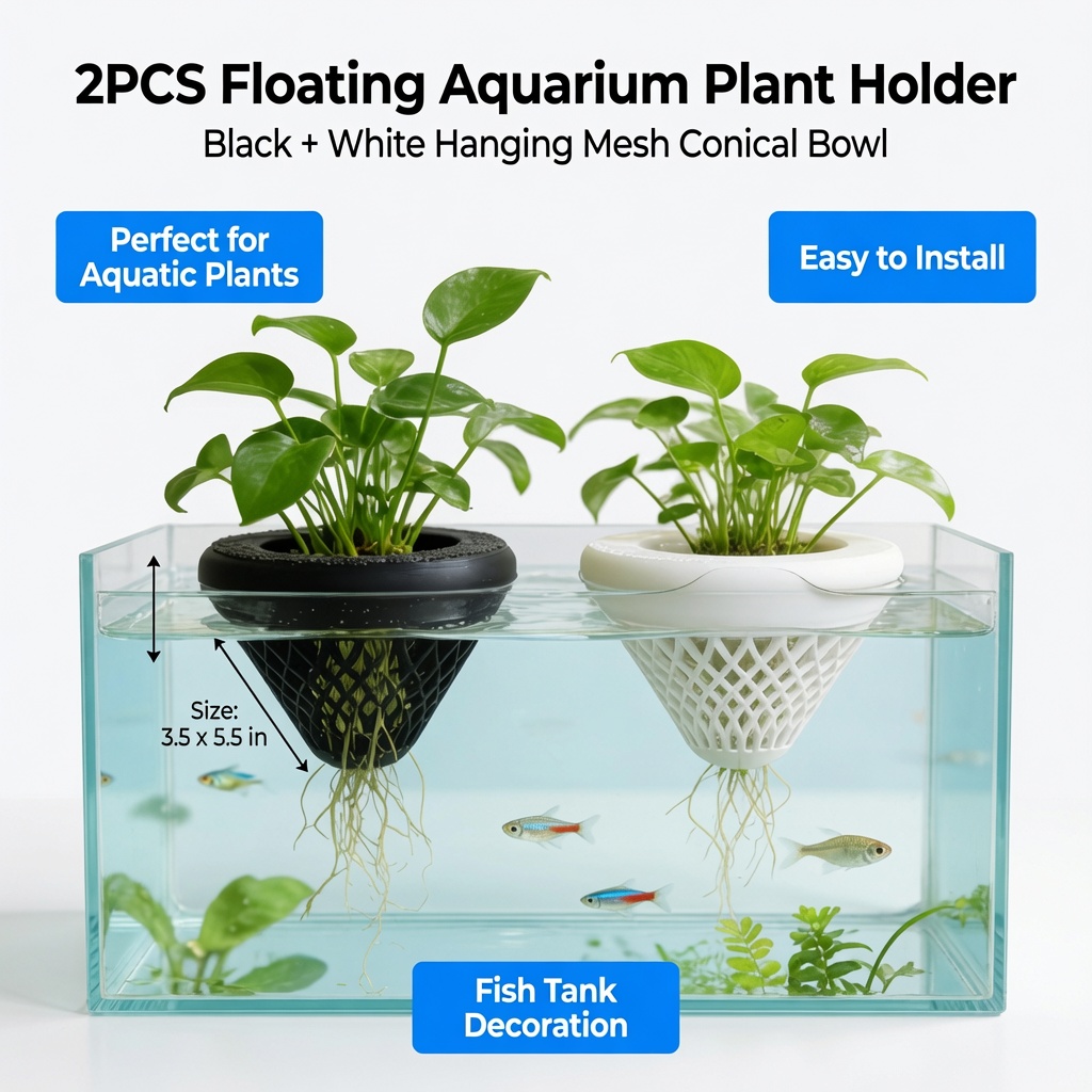 2PCS Floating Aquarium Plant H - огляд і ціна Aquarium Fish Pot
