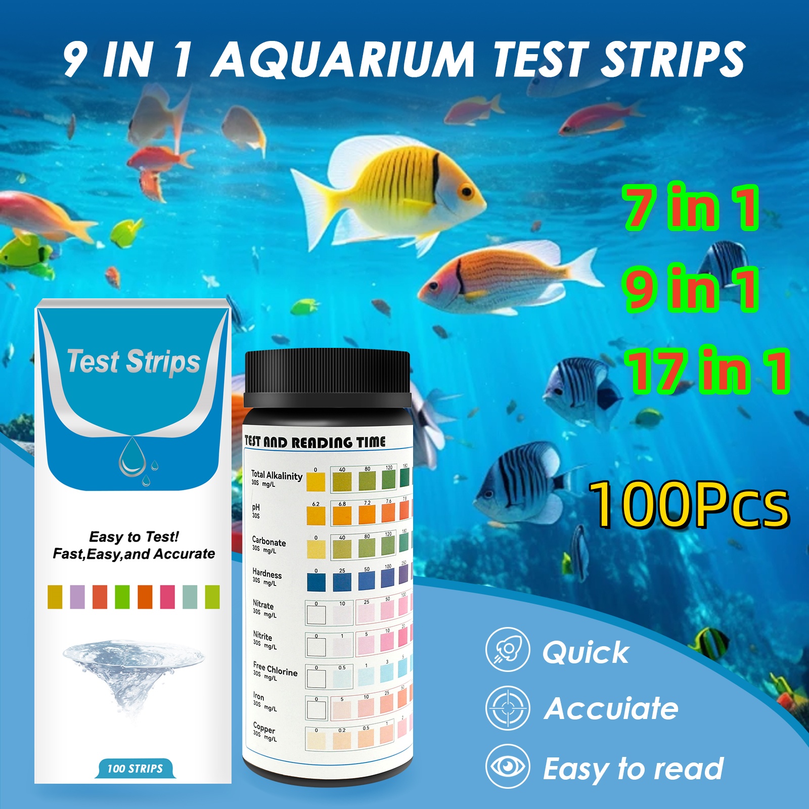 100Pcs Aquarium Test Strips Wa - огляд і ціна Aquarium Test Kit