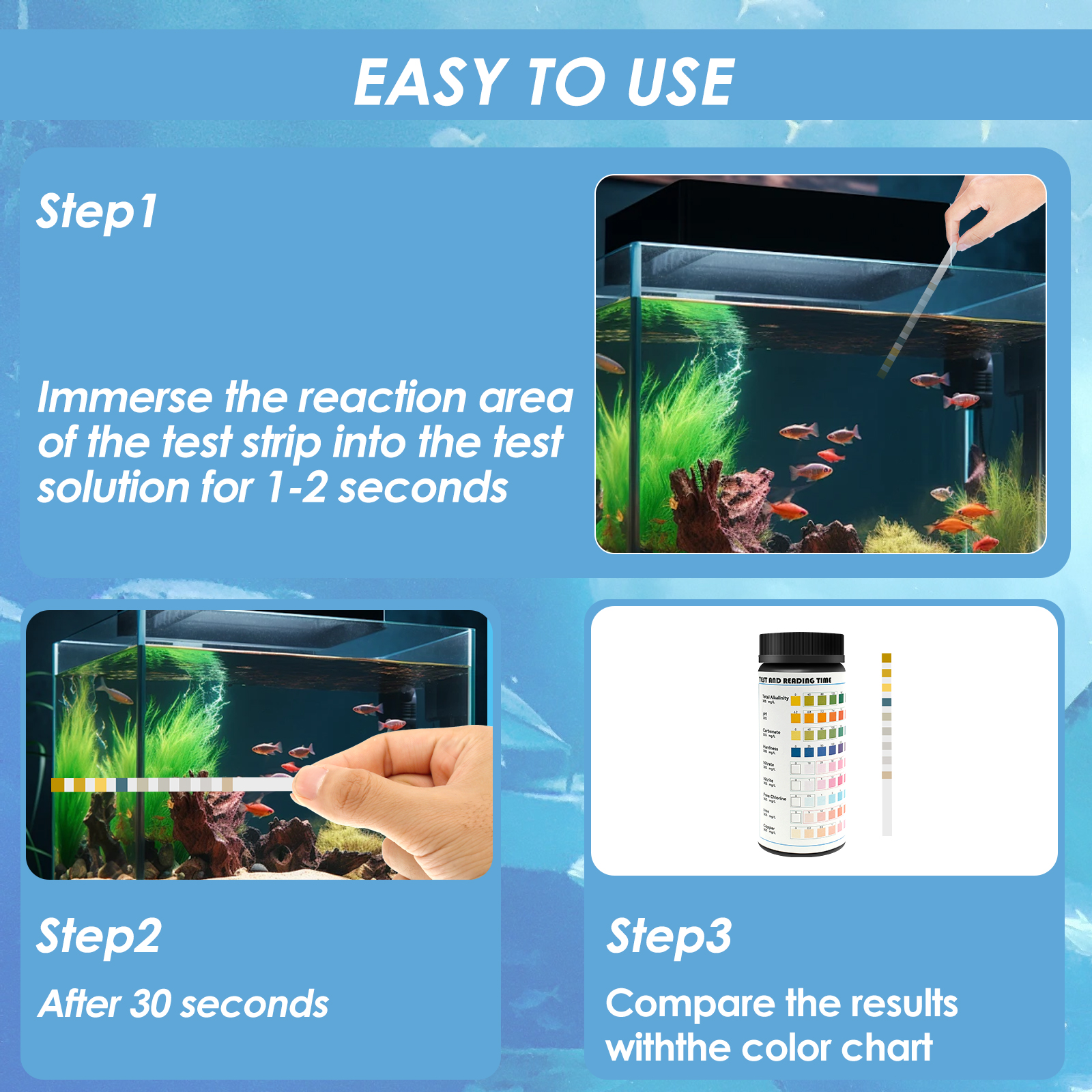 100Pcs Aquarium Test Strips Wa - огляд і ціна Aquarium Test Kit