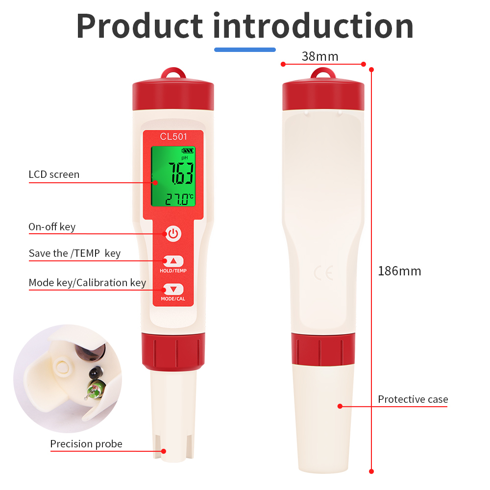 PH/CL2/H2/ORP/Temperature Mete - огляд і ціна Aquarium Test Kit