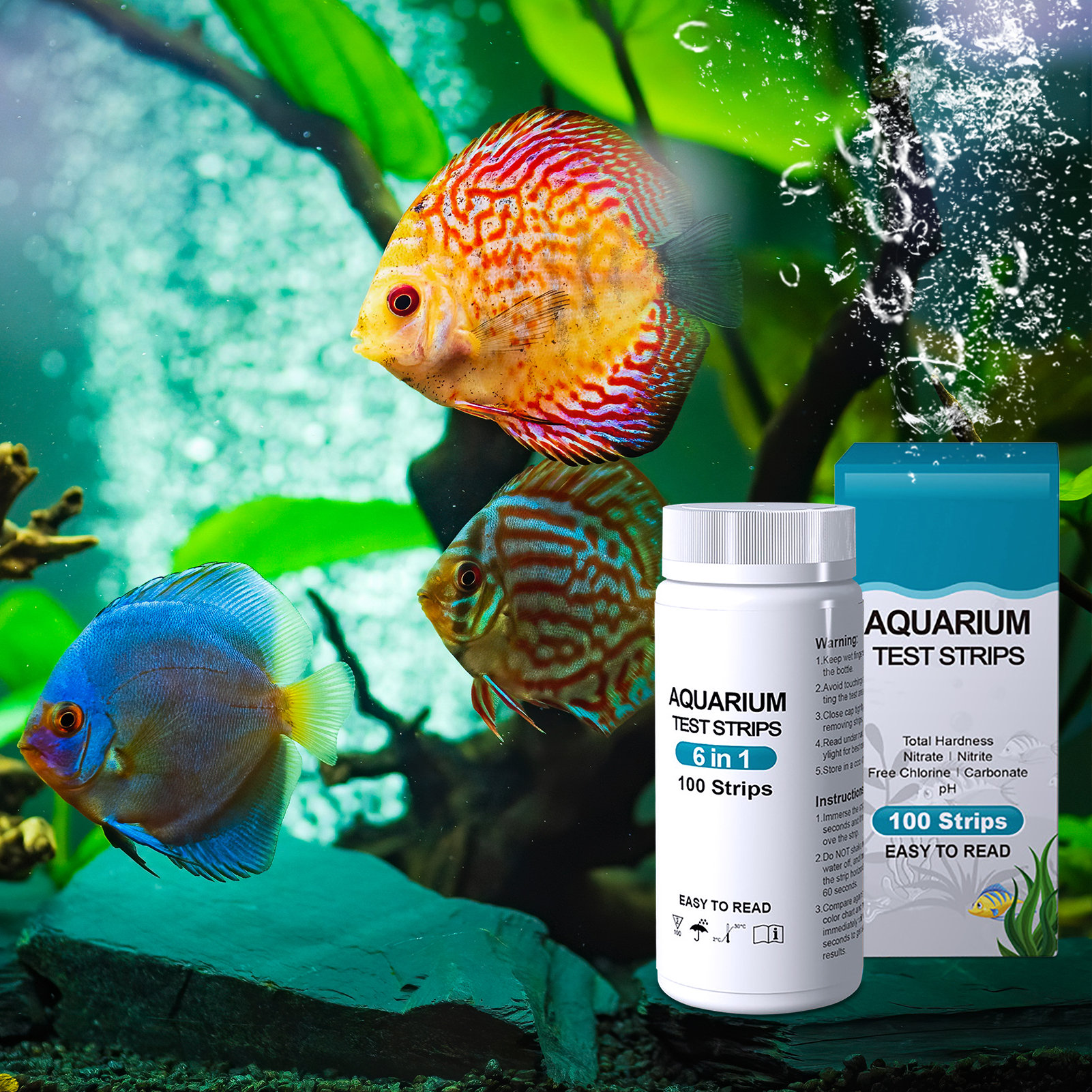 100pcs 6-in-1 Water Quality Te - огляд і ціна Aquarium Test Kit