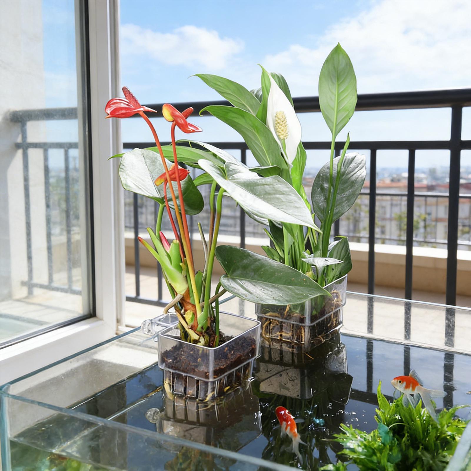 Aquarium Plant Basket Transpar - огляд і ціна Aquarium Fish Pot