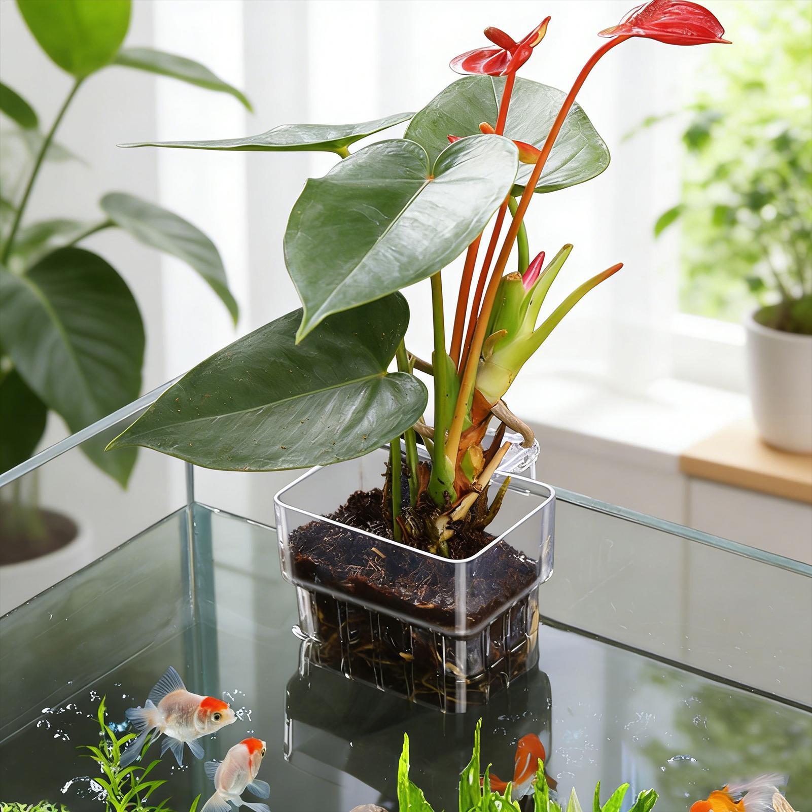 Aquarium Plant Basket Transpar - огляд і ціна Aquarium Fish Pot